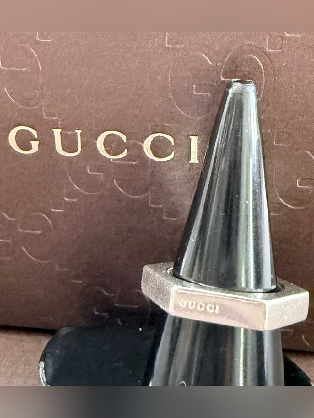 GUCCI Hexagon Limited Edition 925 Silver Ring